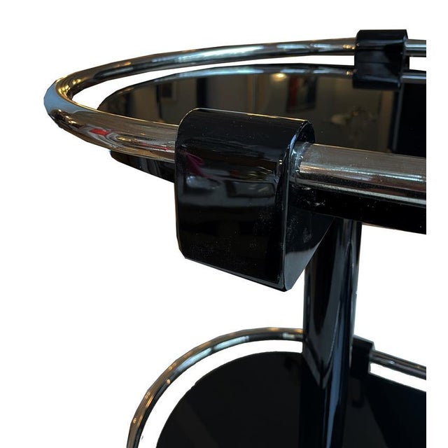 Art Deco Bar Cart in Black For Sale - Image 5 of 12