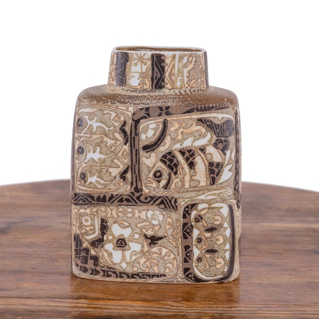 Nils Thorsson Royal Copenhagen vase, 1970s. 5 ¾ inches wide by 3 ½ inches deep by 7 ½ inches tall