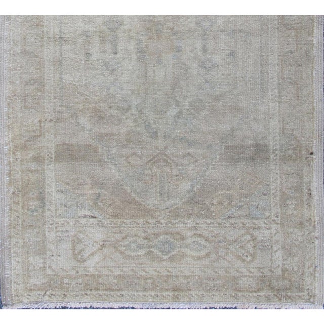 Vintage Turkish Oushak Rug in Pale Taupe, Beige and Soft Grey Tones For Sale - Image 4 of 6