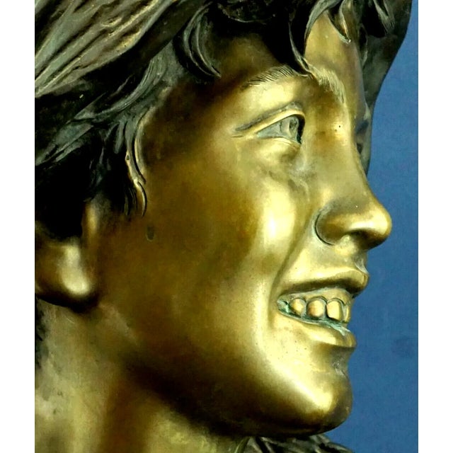 Bronze Bust Sculpture of a Young Fisherman by Vincenzo Cinque, Italy For Sale - Image 16 of 18