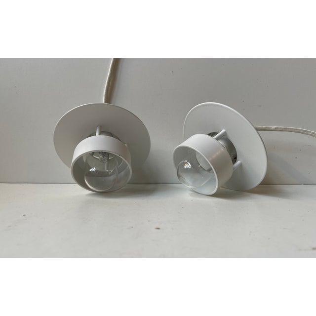 Contemporary Minimalist White Planet Orbit Bathroom Ceiling Lights by Jens Møller Jensen for Louis Poulsen, 1990s, Set of 2 For Sale - Image 3 of 7