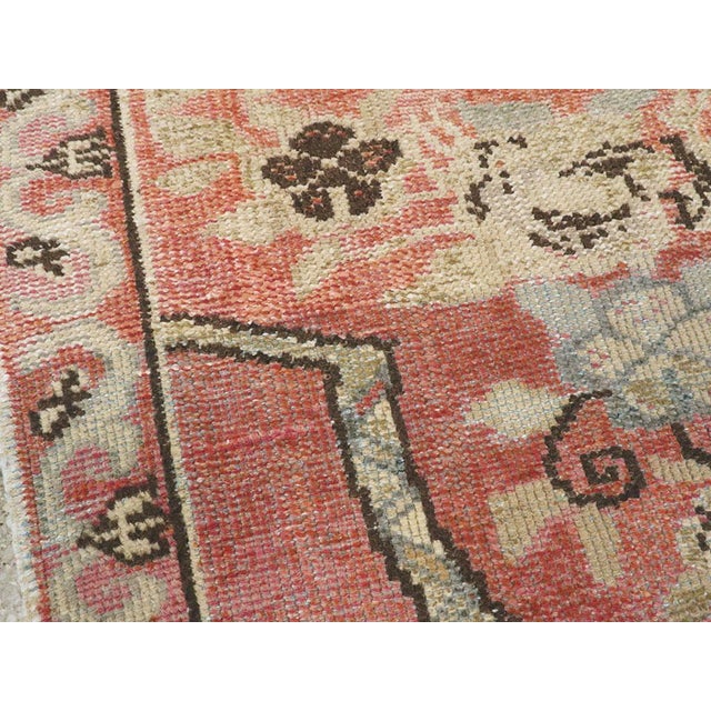Rustic Galerie Shabab Collection Mid-20th Century Turkish Oushak Throw Rug For Sale - Image 3 of 6