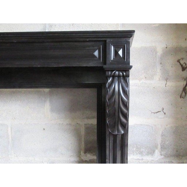 Stone 19th Century French Napoleonic Black Marble Fireplace For Sale - Image 7 of 9