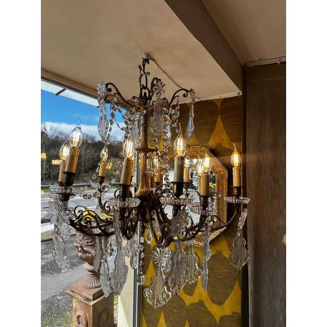 19th Century Crystal and Bronze Chandelier For Sale - Image 15 of 18