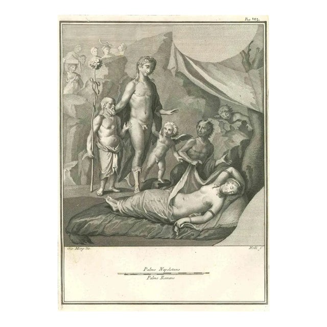 Carlo Nolli, The Reverence of Sleeping Aphrodite, Original Etching, 18th-Century For Sale