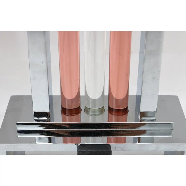Art Deco Andirons French Art Deco Chrome & Glass For Sale - Image 3 of 12