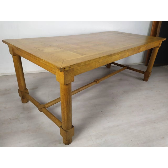Oak Table by Jacques Adnet For Sale - Image 10 of 18