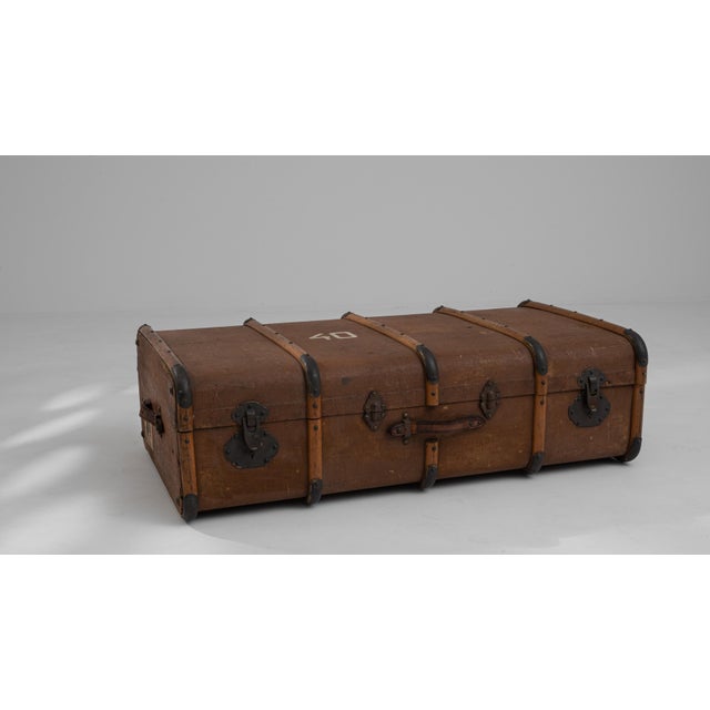 Brown 1900s French Wooden Trunk For Sale - Image 8 of 10