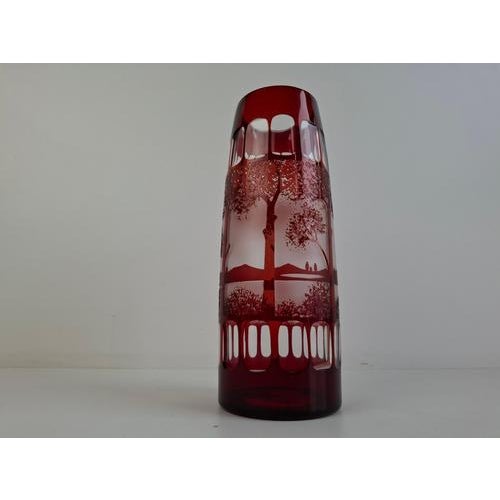 Art Deco Ruby Cut Overlay Vase from Egermann, Czechoslovakia, 1920s For Sale - Image 15 of 18