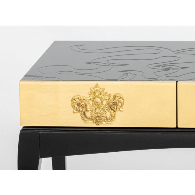 Contemporary Boca Do Lobo Black Lacquer Console Table For Sale - Image 3 of 10