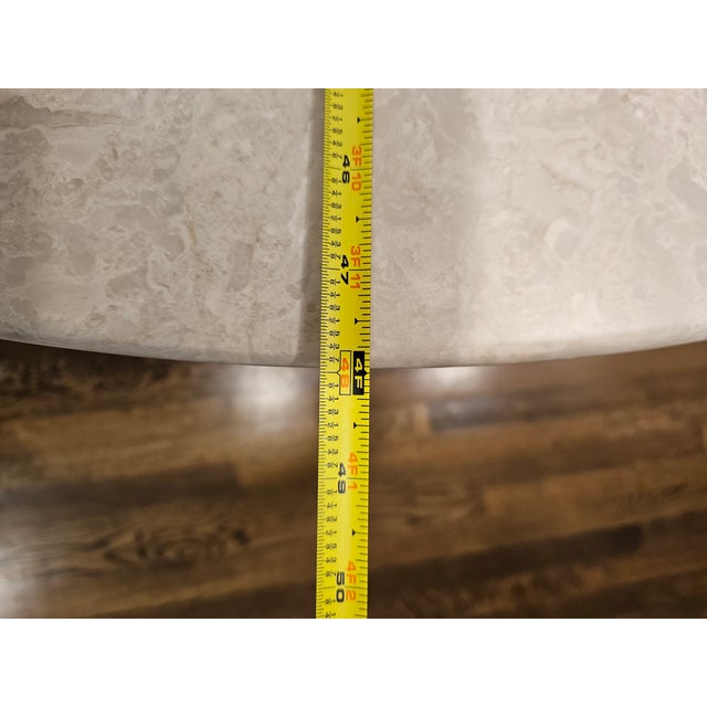 Tan Roman-Inspired Arhaus Danae Round Stone Dining Table For Sale - Image 8 of 10