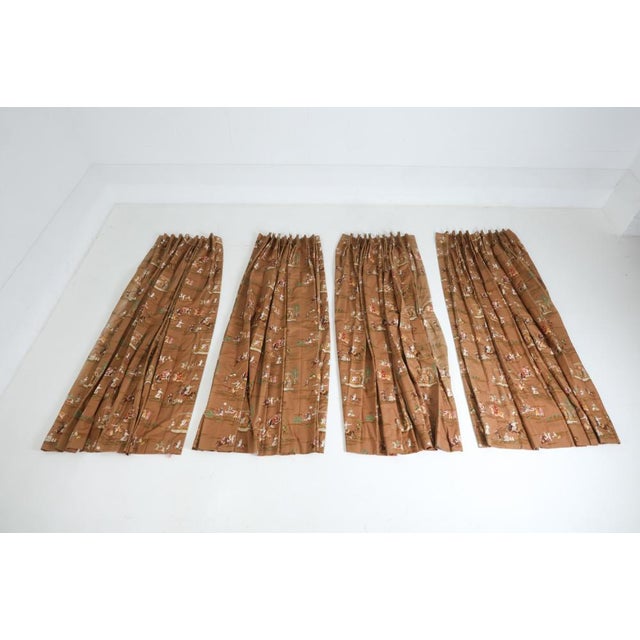 Mid-Century Modern Vintage Drapery Curtain Panels- Group of Four For Sale - Image 3 of 10