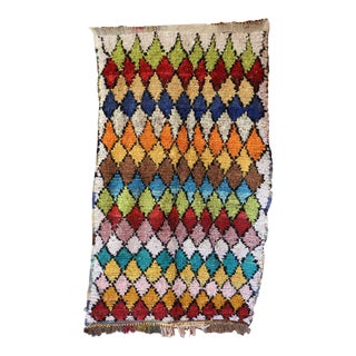 Moroccan Boucherouite Rug - 4'4" X 7'5" Ft For Sale
