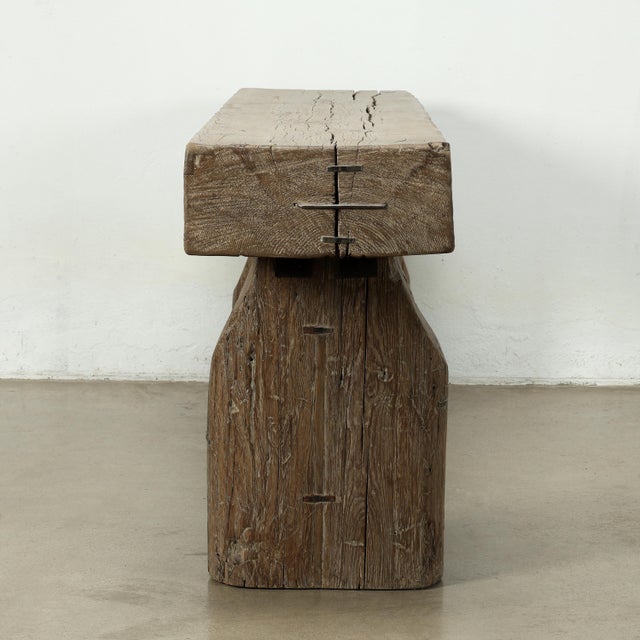 Lily's Living Vintage Console Table - Heritage Timber Beam - Natural Wood For Sale - Image 4 of 10