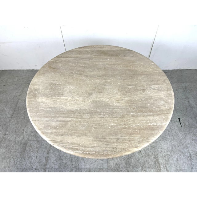 Travertine Dining Table in the style of Angelo Mangiarotti, 1970s For Sale - Image 6 of 11