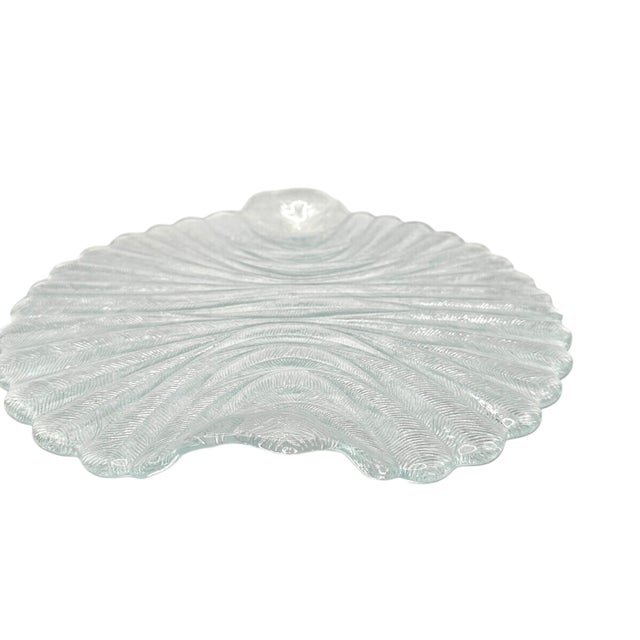 Vintage 1970s Arcoroc France "Seabreeze" Clear Glass Platter For Sale In Birmingham - Image 6 of 9
