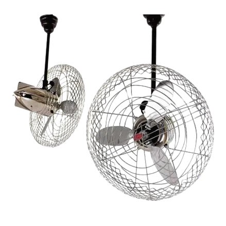 1940s Industrial Chrome Air Castle Airplane Design Circulator Fans Restored - a Pair For Sale