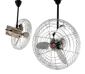 1940s Industrial Chrome Air Castle Airplane Design Circulator Fans Restored - a Pair