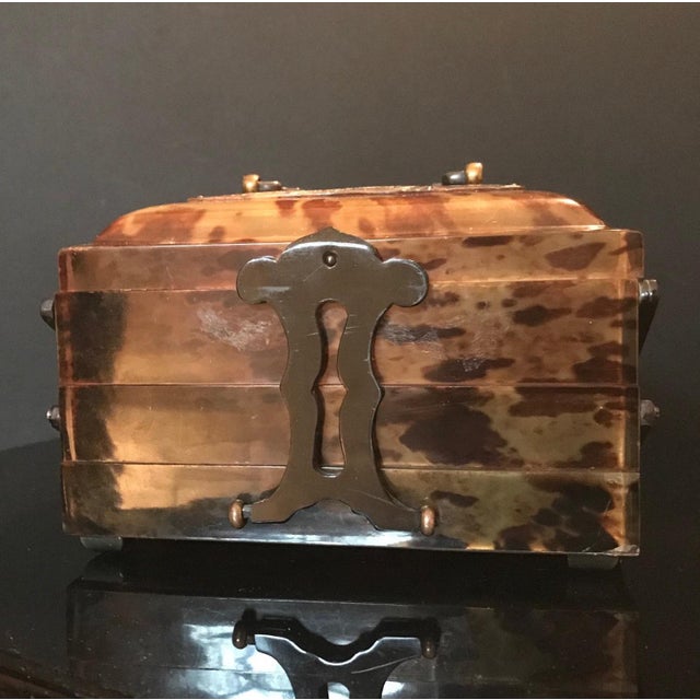 1900s Chinese Faux Tortoise Shell Concertina Three Tier Jewelry Box