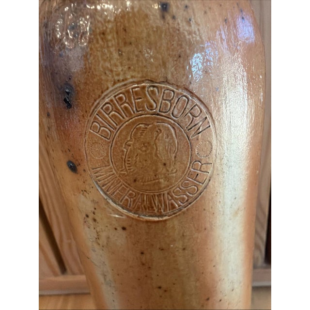 Authentic antique German stoneware mineral water bottle from Bresborn, a historic spa village known for its natural...