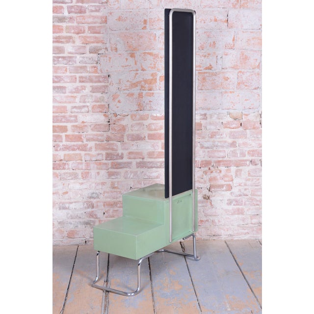 Aqua Art Deco Chrome and Steel Dressing Mirror from R. Slezak, Czech, 1930s For Sale - Image 8 of 14