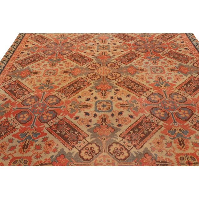 Hand-knotted in wool and originating circa 1960-1970, this 8x11 vintage European rug draws resemblance to Irish Donegal...