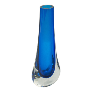 Vintage Teardrop Posy Vase, English, Art Glass, Flower Sleeve, Decor, Display