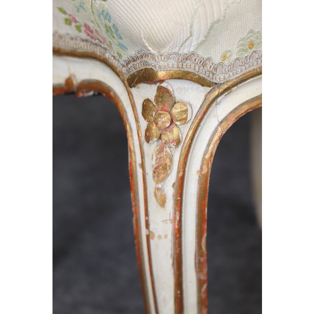 Set 4 Louis XV Style Paint Decorated French Dining Room Chairs For Sale - Image 11 of 18