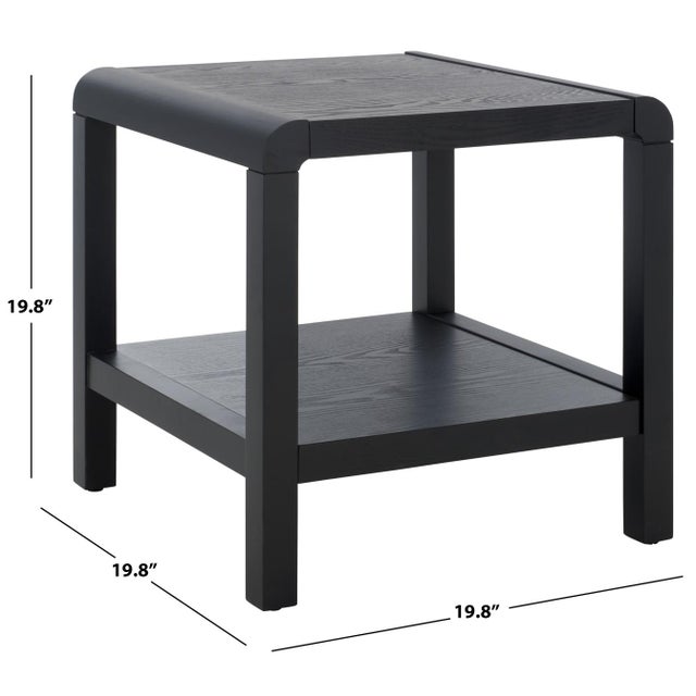 Contemporary Omara 1 Shelf Side Table in Black For Sale - Image 3 of 8