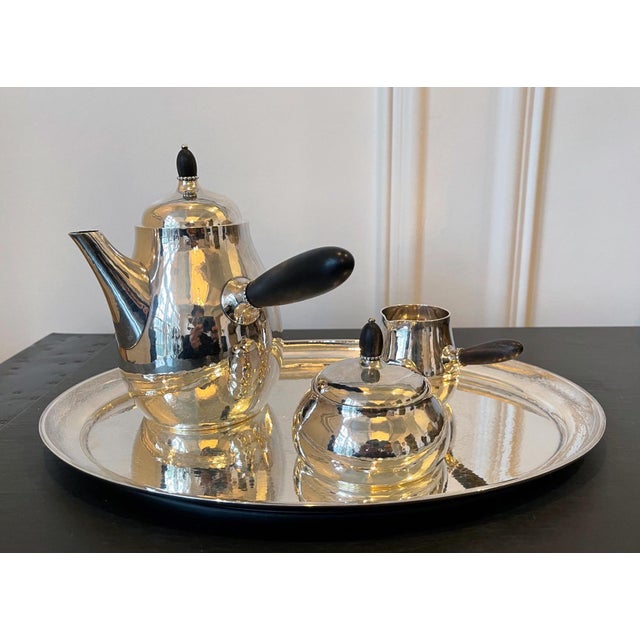 Danish Sterling Silver Coffee or Tea Set Georg Jensen For Sale - Image 12 of 18