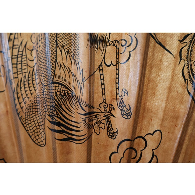 Pair of Extra-Large Vintage Chinese Dragon & Phoenix Oil-Paper Parasols For Sale - Image 15 of 18