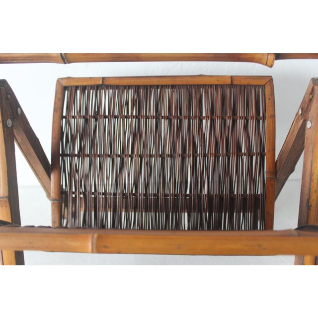 French Early 20th Century Style Folding Bamboo Magazine Rack For Sale - Image 11 of 12