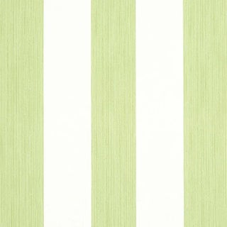 Schumacher Edwin Stripe Wide Wallpaper in Leaf For Sale
