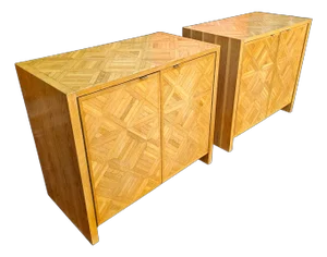 Pair of Mid-Century Parquetry Cabinets/Servers