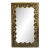 Bronze Gold Vintage Floral Wood Mirror For Sale