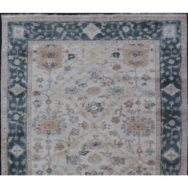 Measures 5'7x 8'8 Country of Origin: India; Type: Oushak; Design: All-Over, Floral; Keivan Woven Arts: rug; Indian Wool...