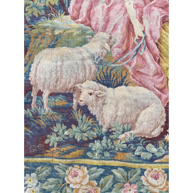 Textile Vintage Aubusson Tapestry, 1950s For Sale - Image 7 of 16