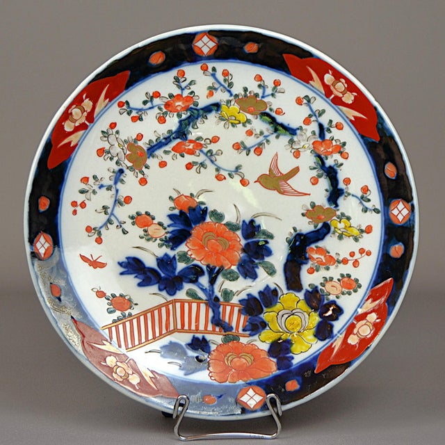 Blue Antique Japanese Imari Plate For Sale - Image 8 of 8
