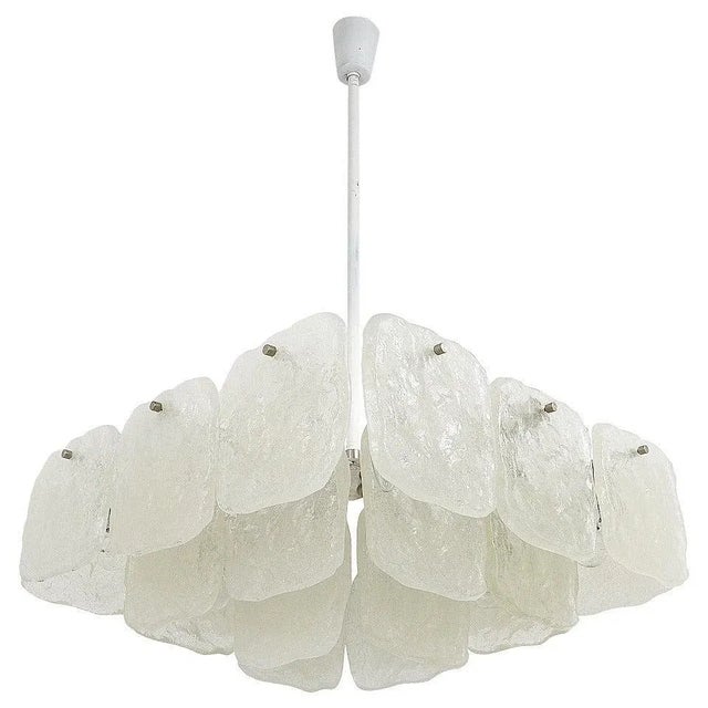 Square Chandelier with Frosted Ice Glass Panels attributed to J. T. Kalmar for Kalmar, Austria, 1960s For Sale - Image 11 of 11