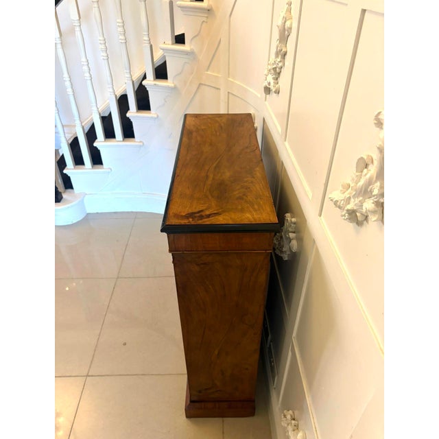 Brown Antique Victorian English Walnut Inlaid Pier Cabinet Display, 1860s For Sale - Image 8 of 11