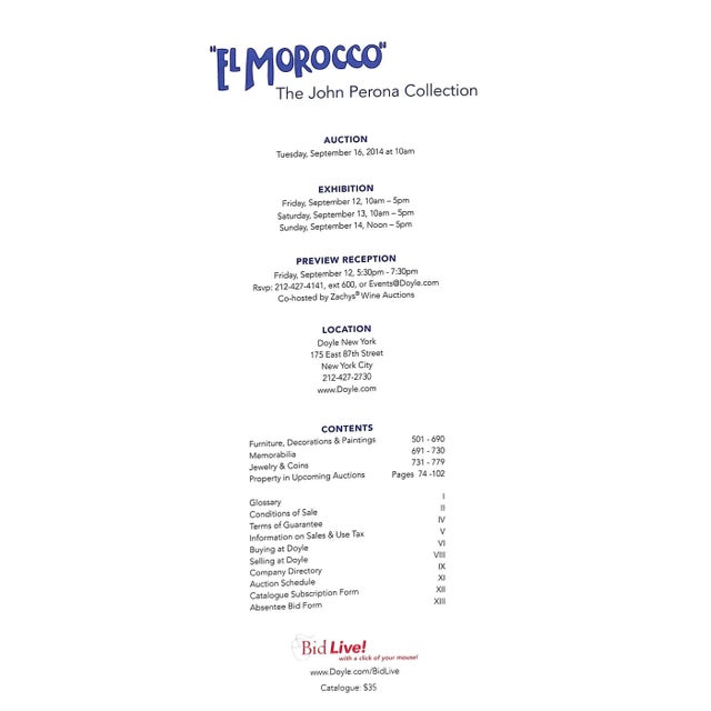 [102] pp. Doyle New York 2014 10 1/2" x 8 1/4" Doyle New York to Auction the Private Collection of El Morocco Owner John...