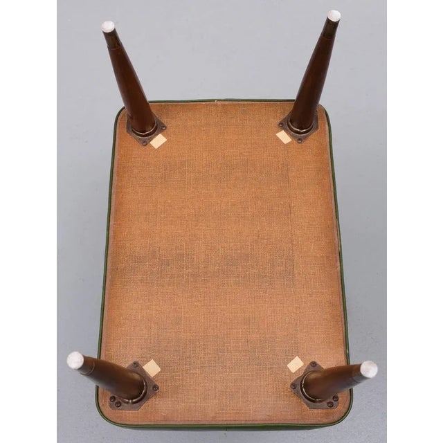 Mid-Century Modern Green Faux Leather Ottoman, 1985 For Sale - Image 3 of 9
