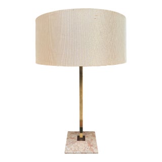 1950s Polished Brass & Marble Table Lamp Attributed to Gerald Thurston for Lightolier For Sale