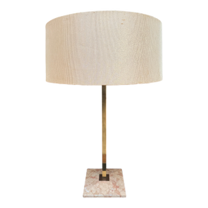 1950s Polished Brass & Marble Table Lamp Attributed to Gerald Thurston for Lightolier