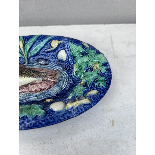 19th Century Majolica Palissy Fish Wall Platter Thomas Sergent For Sale - Image 4 of 5