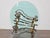 Midcentury Italian Glass Top Center Table with Sculptural Steel and Brass Base For Sale - Image 9 of 12