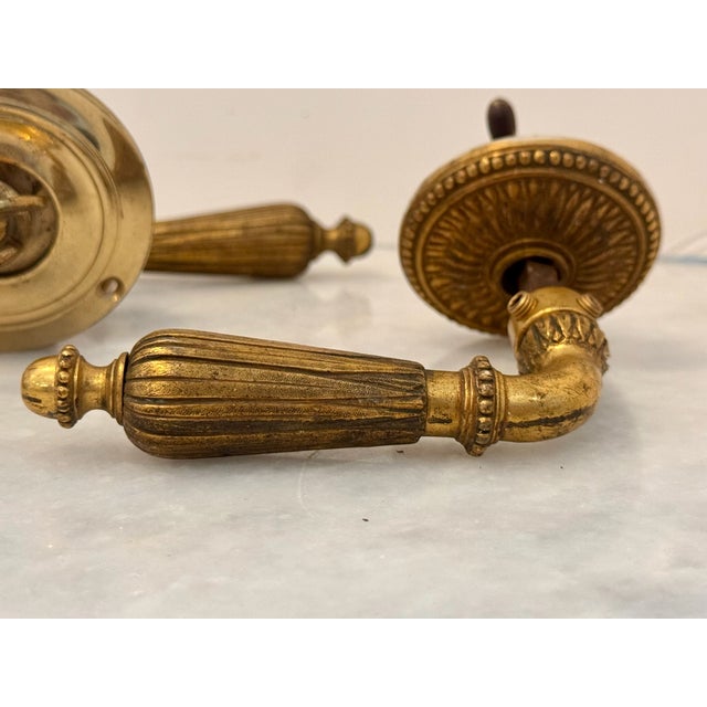 Antique Brass Door Handle Set Collection — French & Italian Styles, 19th–Early 20th Century Architectural Salvage For Sale - Image 4 of 6