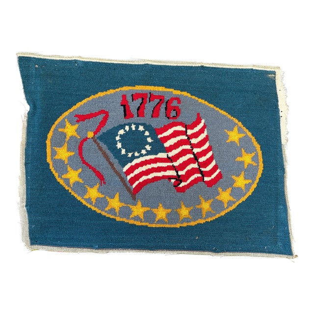 1970’s Original Bicentennial Patriotic Needlepoint For Sale