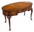 Hekman Queen Anne Revival Burl Walnut Writing Desk With Carved Shell-Accent Cabriole Legs, Late 20th Century For Sale