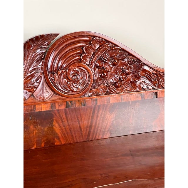 Antique American Empire Mahogany With Rosewood Edge Banding Sideboard Probably Philadelphia C. 1840 For Sale In Boston - Image 6 of 9